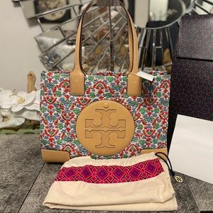 Tory Burch Ella Floral Quilted Mini Tote Bag